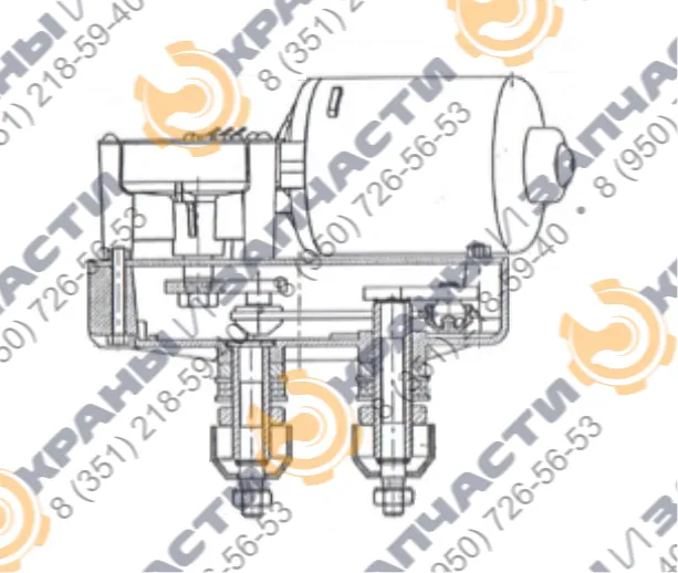 Моторчик стеклоочистителя ZD2530-90EH автокранов Галичанин КС-55713, КС-55715-1, КС-55729В, КС-65713-1, КС-65721 - чертеж 1