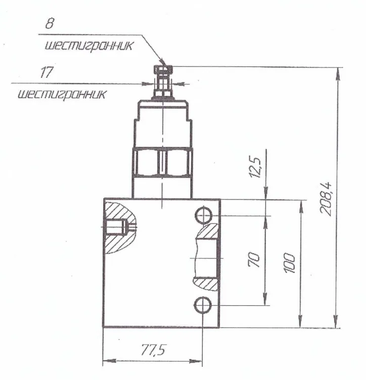 Клапан обратный FPOB 150C35 (обратно управляемый) - чертеж 2