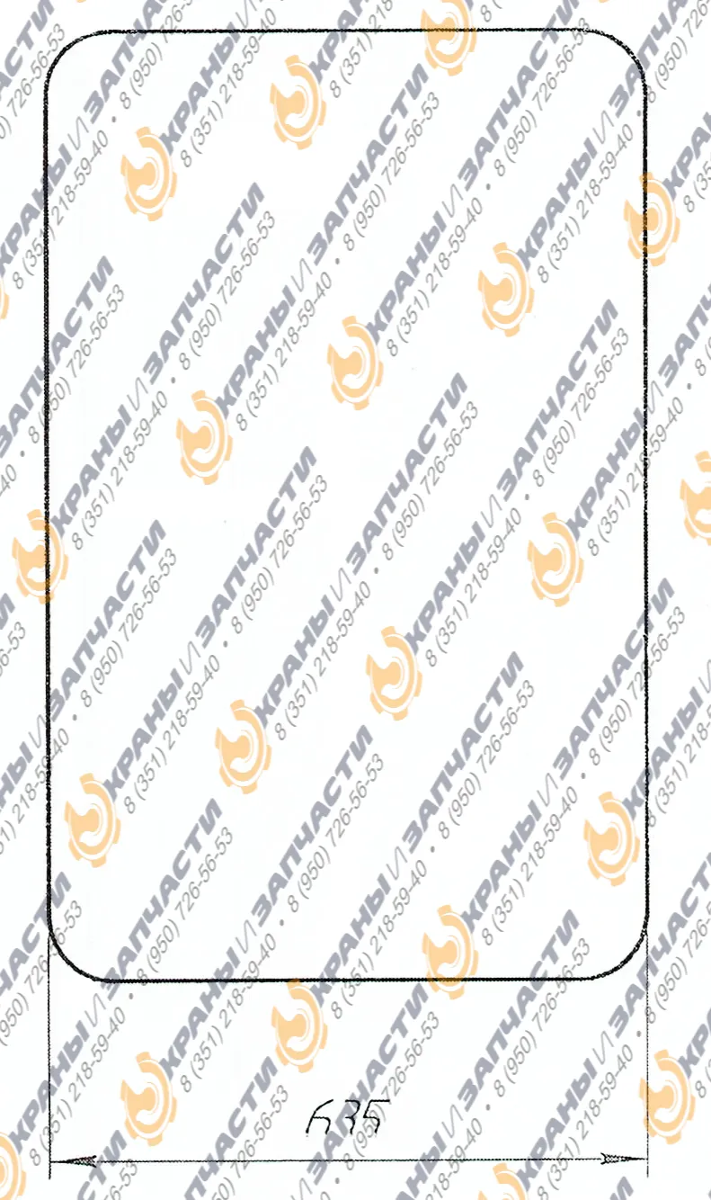 Стекло триплекс 998992.1.05 кабины мостового крана, грейферного крана 3т, 5т, 10т, 15 тонн, размер 635x1025