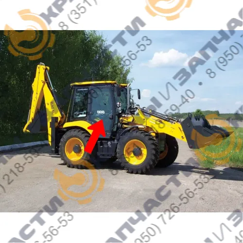 Стекло двери левое экскаватора / фронтального погрузчика Елаз С70N38 ELAZ-BL 888 (6мм, зелёное) 1542х872