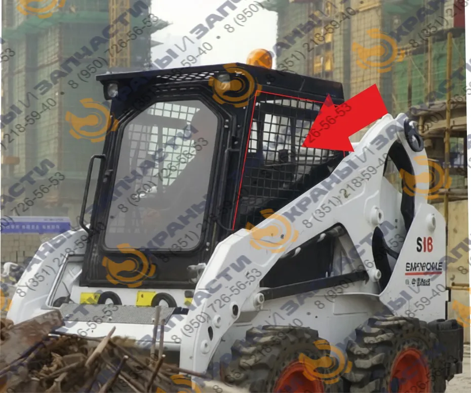 Стекло боковое Bobcat Earthforce S18, S16 левое с вырезом под форточку