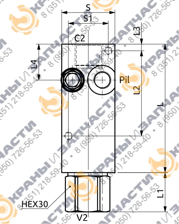 Односторонний балансировочный клапан  A060461.15.00 HBS - чертеж 2