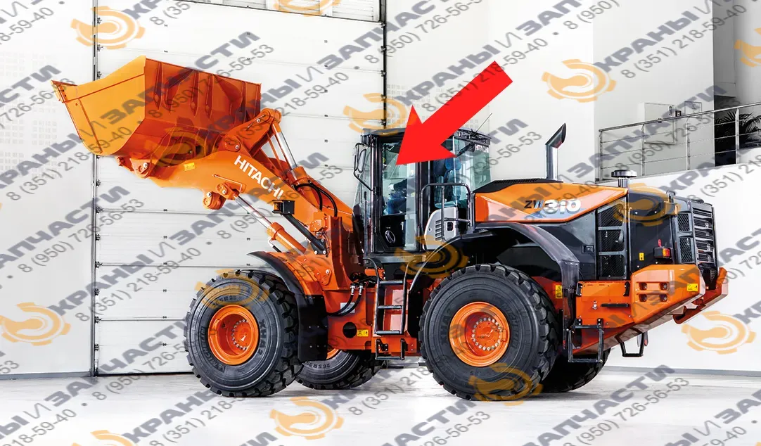 Стекло дверное верхнее левое правое подвижное (закаленное) 263G6-78661 для погрузчика фронтального Hitachi ZW310