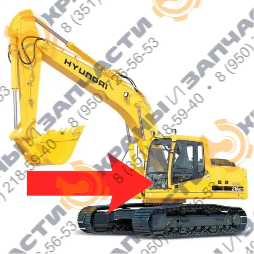Стекло лобовое нижнее (закаленное) 71N6-02711 для экскаватора Нуundai Robeх 210lc-7, 260lc-7, 290lc-7, 300lc-7, 330lc-7, 450lc-7, 480lc