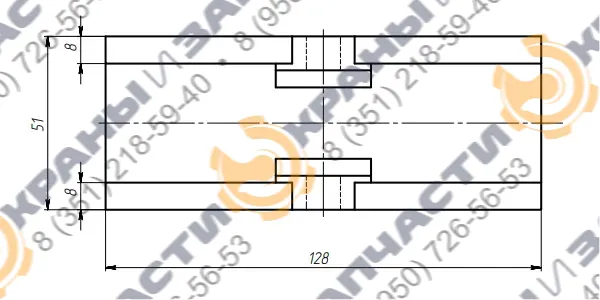Колодка на специальный тормоз КБ У3515.42П.20.000 - чертеж 3