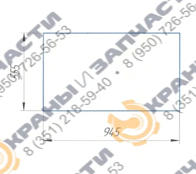 Стекло кабины 555х945 Триплекс мостового крана Q-30/5