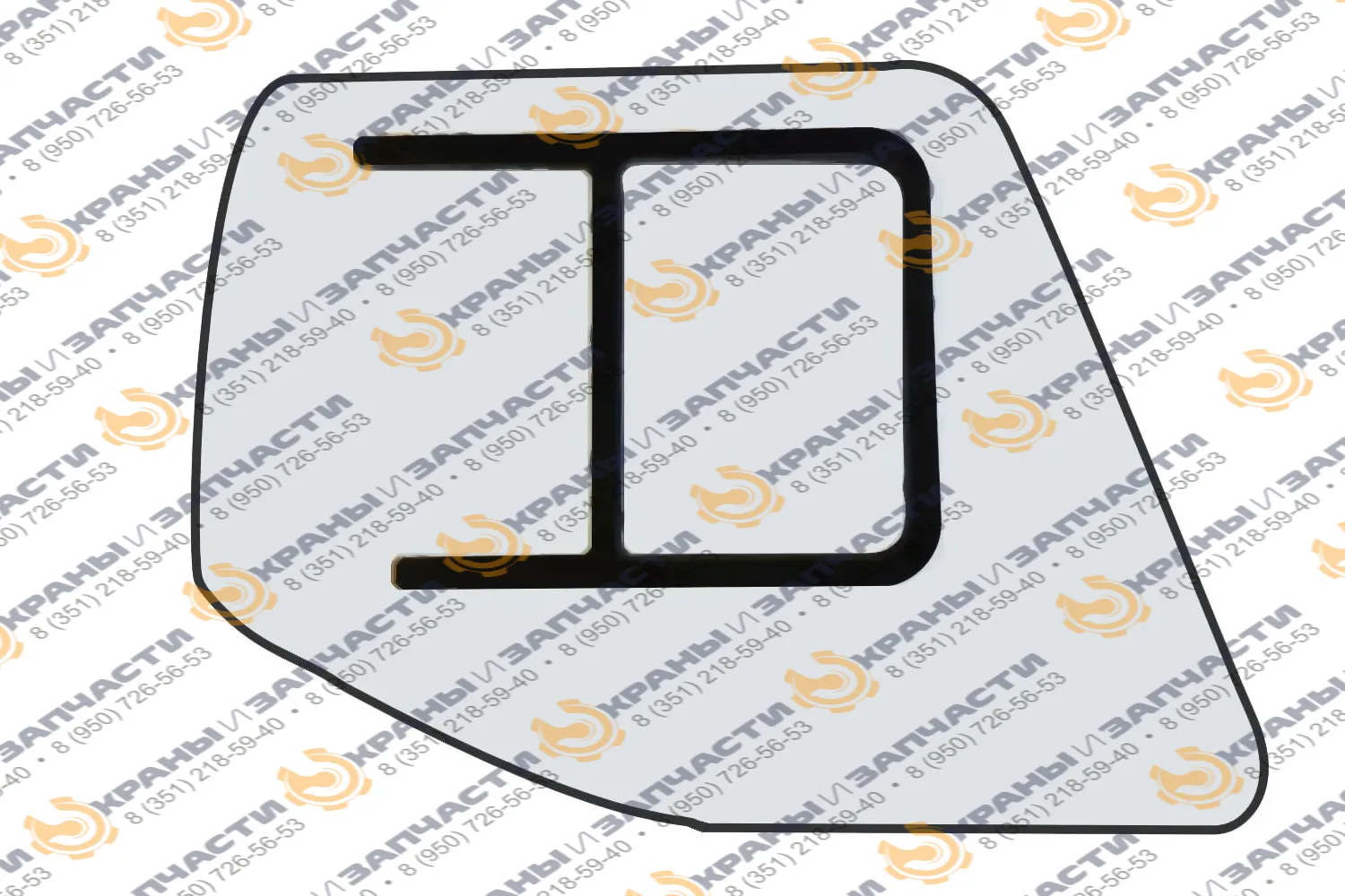 Боковое стекло (1334х964) с форточкой закаленное  5 мм 724.52.015 для автокрана Клинцы (новая кабина)