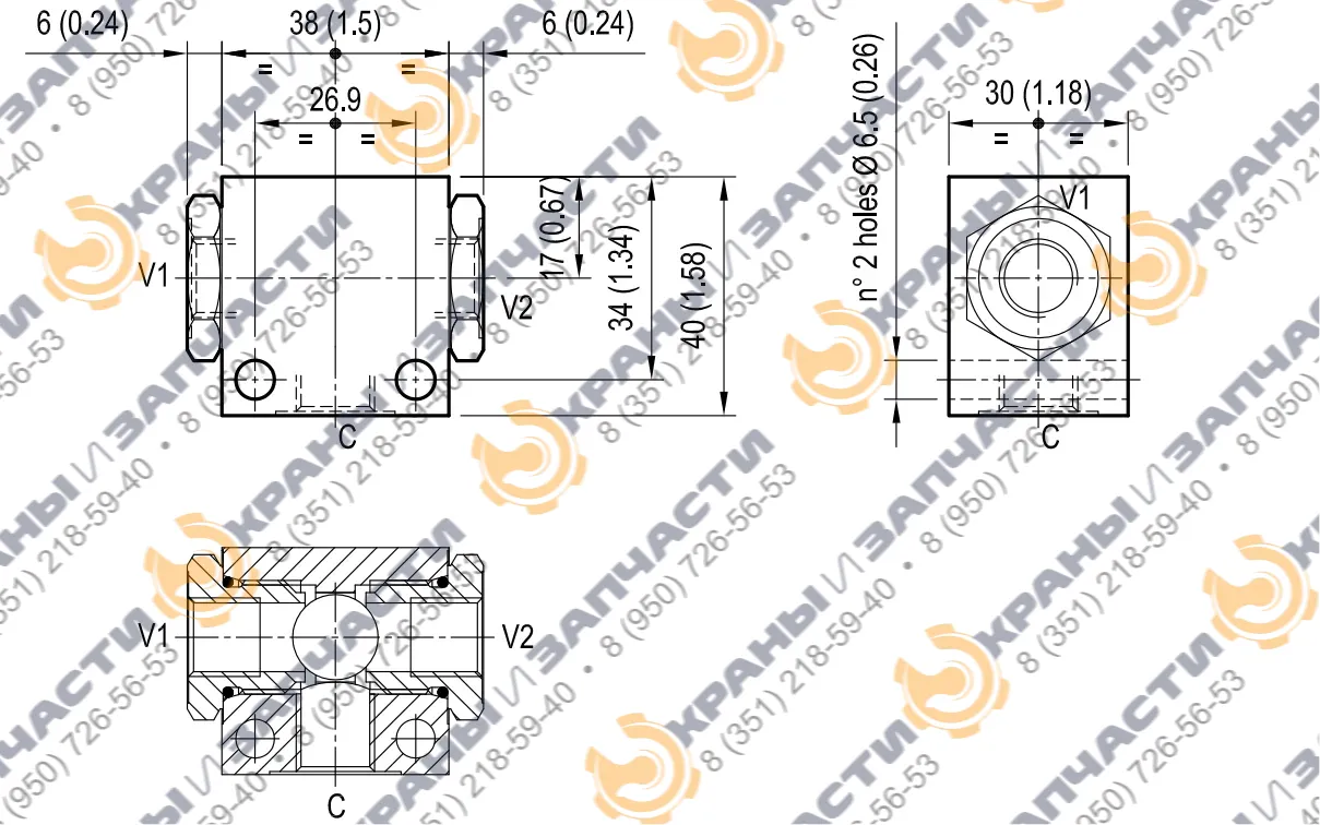 Клапан маневренный 05990500090000A oil control  - чертеж 1