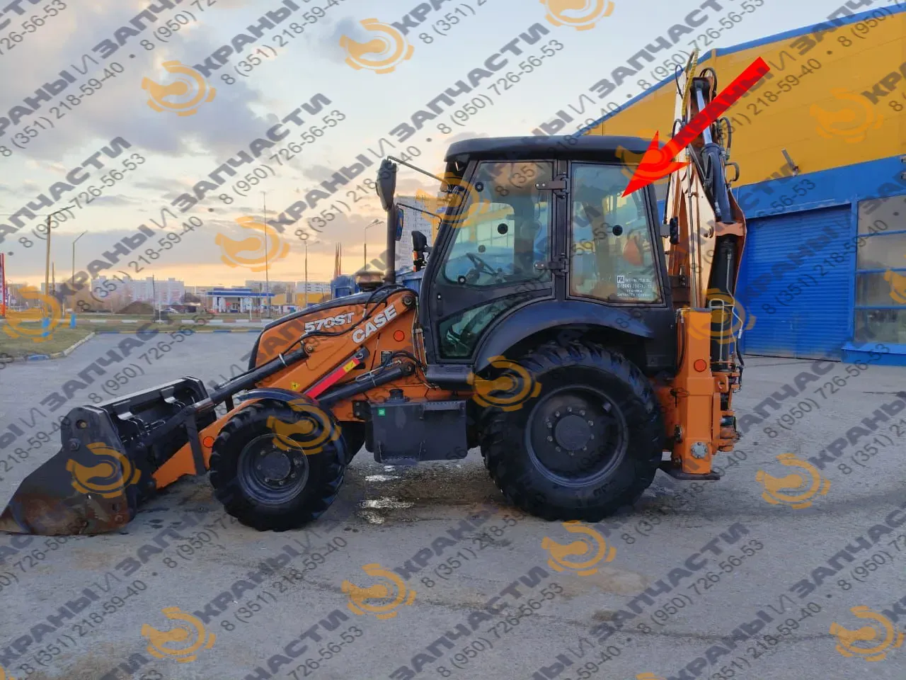 Стекло кузовное левое заднее (закаленное) для экскаватора-погрузчика Case 570ST