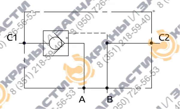 Клапан одностороннего действия A050302.09.00 HBS - чертеж 3