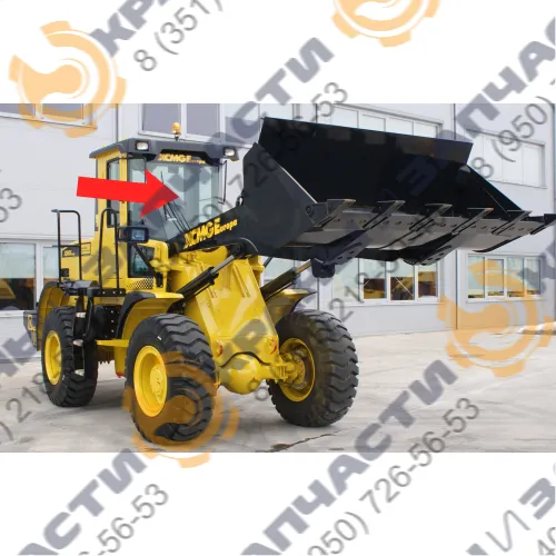 Стекло лобовое среднее (закаленное ) для погрузчика фронтального Хcmg ZL30g