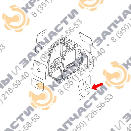 Стекло двери нижнее 20Y-54-35721 для Komatsu PC200-6, PC300-6, PC400-6 