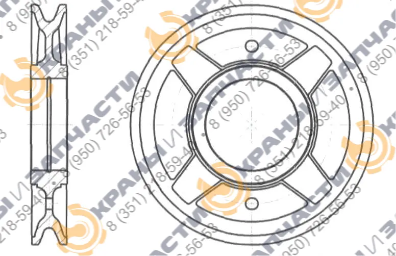 Блок грузовой крюковой подвески козлового крана ККС-10 185.2.5432-0 - чертеж 1