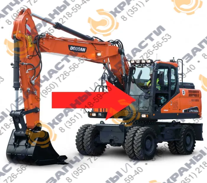 Стекло лобовое нижнее Doosan DX190, 225, 300NLCV903-00049  