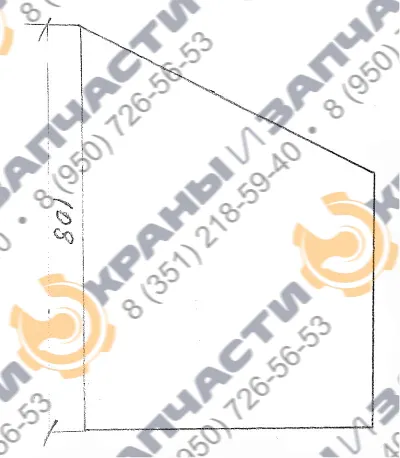 Стекло боковое кабины Д33-170.500.008 для ж/д кранов КДЭ, КЖДЭ, КЖ - чертеж 1