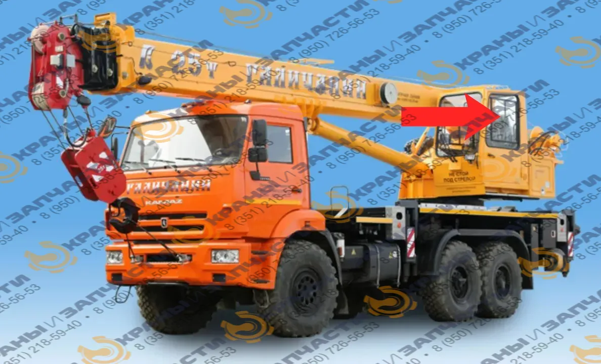 Стекло дверное с форточкой UFL-6 (1067х865) для автокрана Галичанин КС-55713, КС-4572А, КС-55729, КС-75721, КС-65713, КС-75721