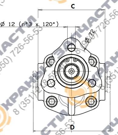 Чертеж Шестеренный насос NPLH-32 13 DIN OMFB 10500410323 