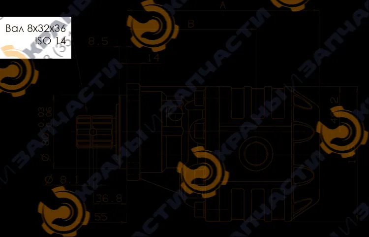 Чертеж Шестеренный насос NPH-61 ISO SX OMFB 10501110628  