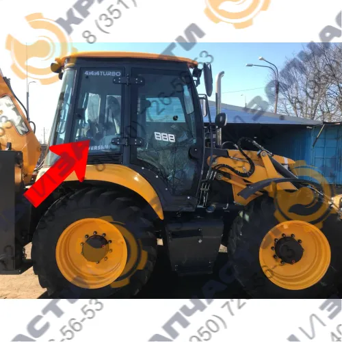 Стекло боковое правое для экскаватора / фронтального погрузчика Елаз С70М93 ELAZ-BL 888 (5мм, зелёное) 1087х651