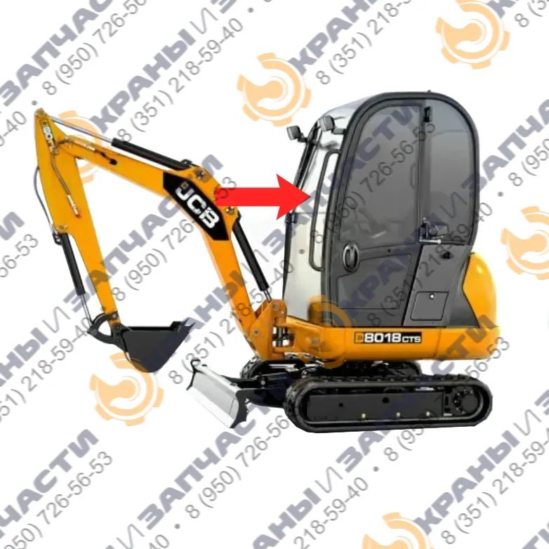 Стекло лобовое верхнее (триплекс) для мини-экскаватора JCB 8018cts