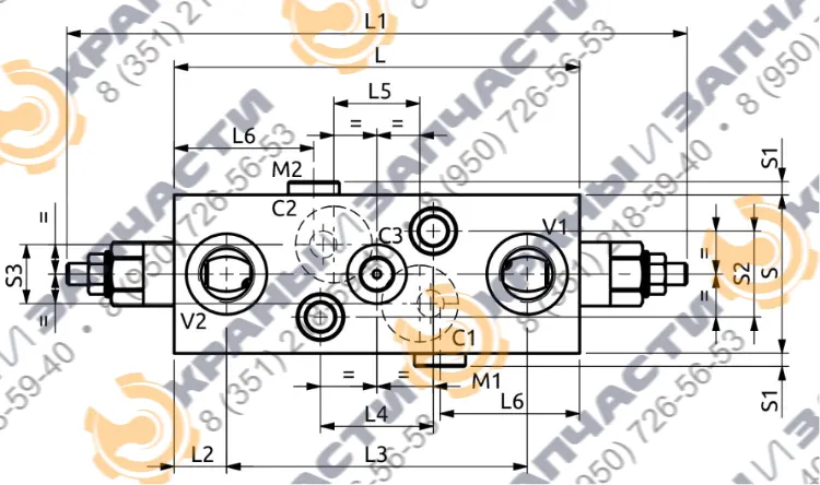 Двухсторонний балансировочный клапан В070481.50.00 HBS - чертеж 3