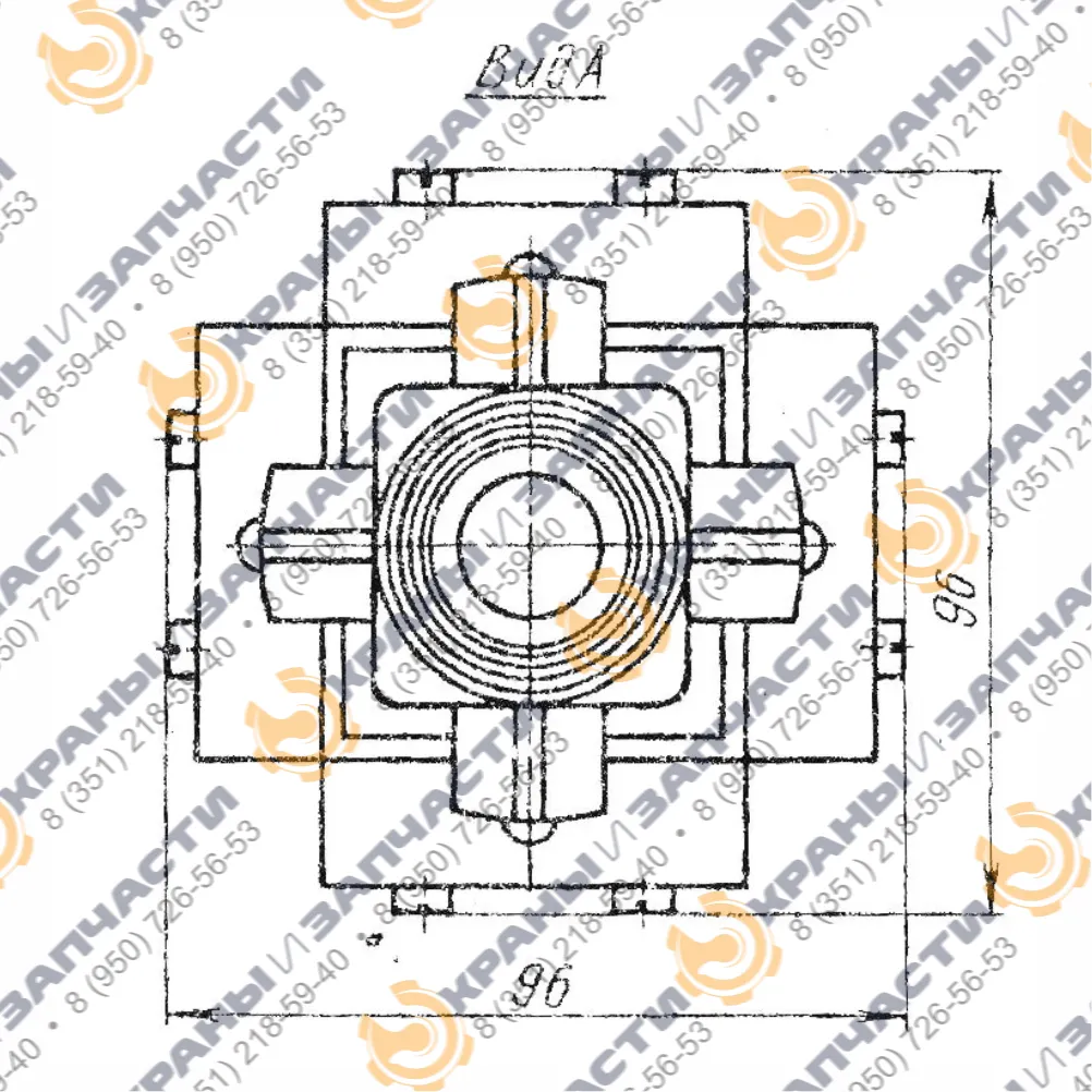 Переключатель крестовой (крестовый) ПК12-21-821-54 УХЛ3 380В/50Гц 10А IP54 - чертеж 2