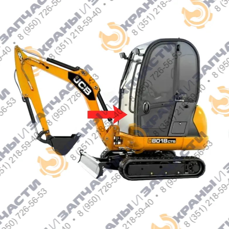 Стекло лобовое нижнее (триплекс) для мини-экскаватора JCB 8018cts