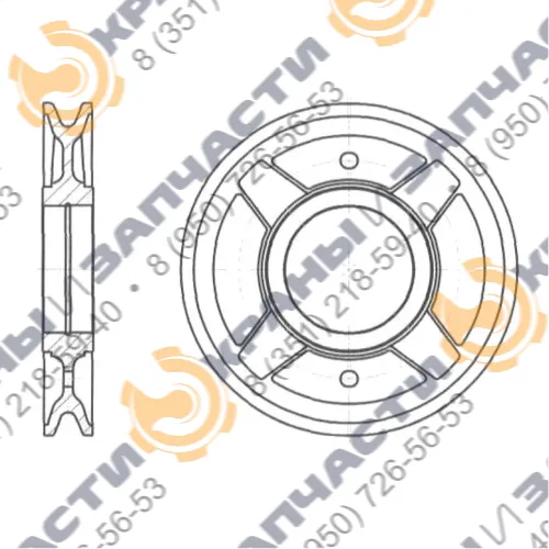Канатный блок (каток) d ручья 320/380мм 1852.5432-2 (верхний блок) козлового крана ККС-10, КК-12,5