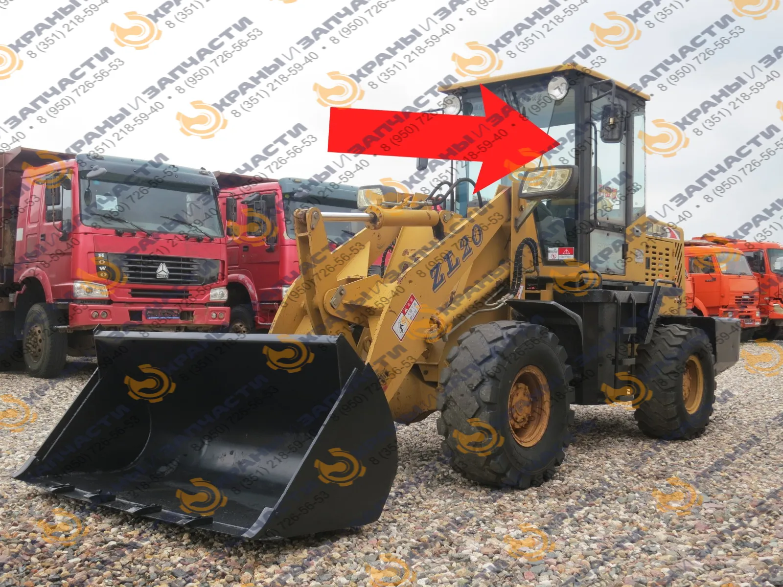 Стекло лобовое левое (закаленное) для погрузчика фронтального Shanlin ZL20