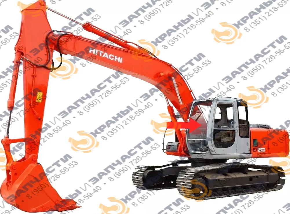 Стекло лобовое верхнее (триплекс) для экскаватора Hitachi EX100, 120, 200, 300-5