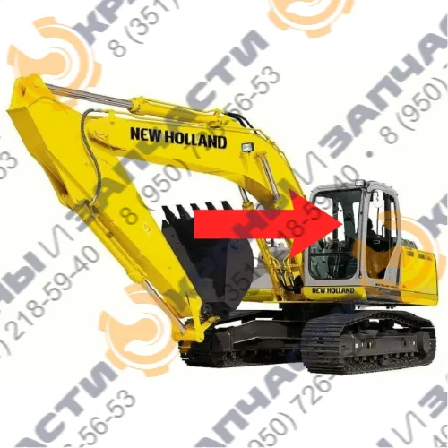 Стекло лобовое верхнее с шелкографией (триплекс) для экскаватора New Holland SK250