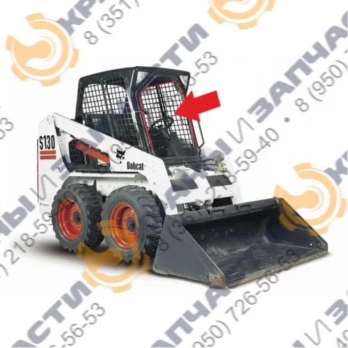 Стекло боковое левое/правое неподвижное 6691001 для мини-погрузчика Bobcat S130, 150, 160, 175, 185, 205, 250, 250, 330 (сталинит)