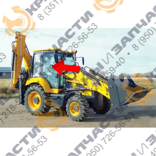 Стекло двери левое экскаватора / фронтального погрузчика Елаз 204970251 ELAZ-BL 880 (6мм, зелёное) 1500х902