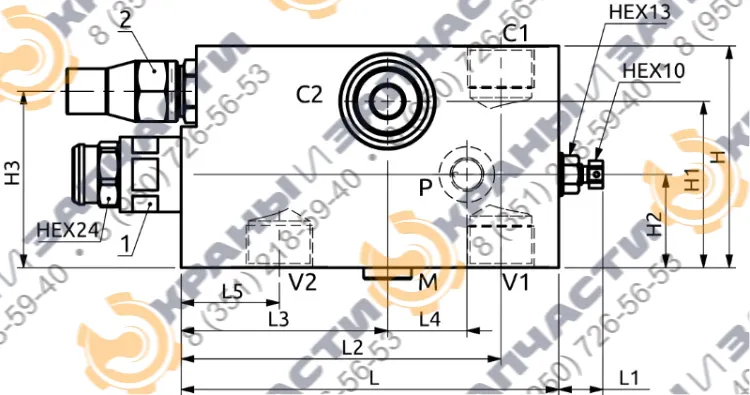 Односторонний балансировочный клапан А060696.01.00 HBS - чертеж 2
