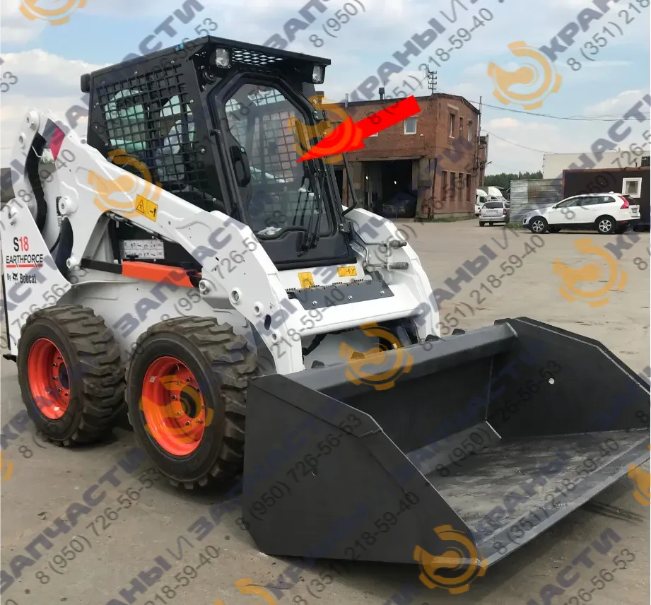 Стекло лобовое (закаленное) 7331013 для мини-погрузчика Bobcat Earthforce S18, S16