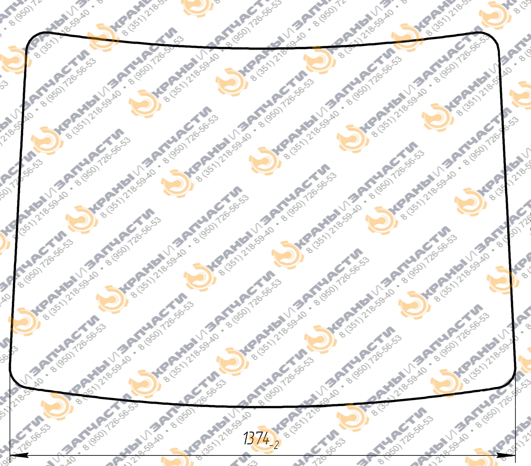 Стекло внутреннее ПК46.51.00.102 (1374x1023) 3мм кабины погрузчика ПК-46