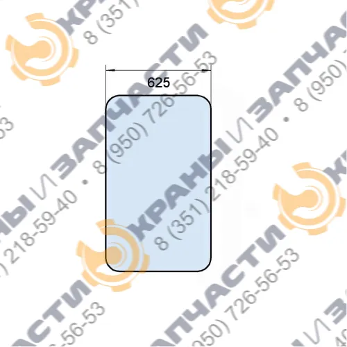 Стекло окна заднего КМК 2.00-5603015 (740х625) для автокрана Клинцы (новая кабина)