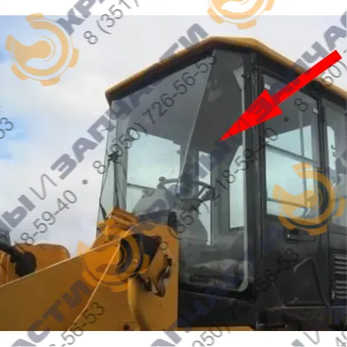 Стекло лобовое левое (закаленное) для погрузчика фронтального Нуundai HL760-7a