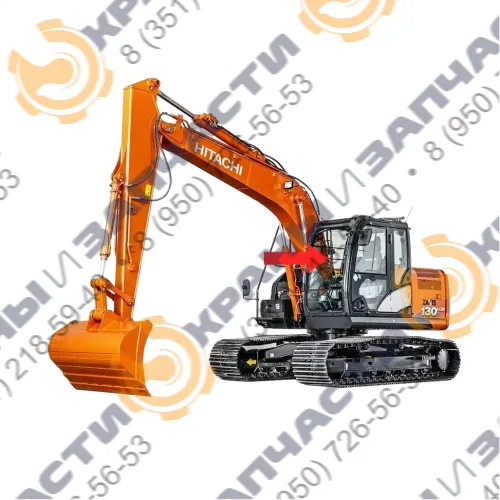 Стекло лобовое верхнее с шелкографией (триплекс) 4602562 для экскаватора Hitachi Zaxis ZX130, 140, 160, 180, 225, W1