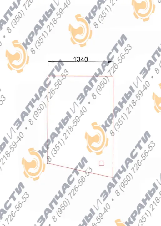 Правое боковое стекло 1340mm кабины оператора палубного крана