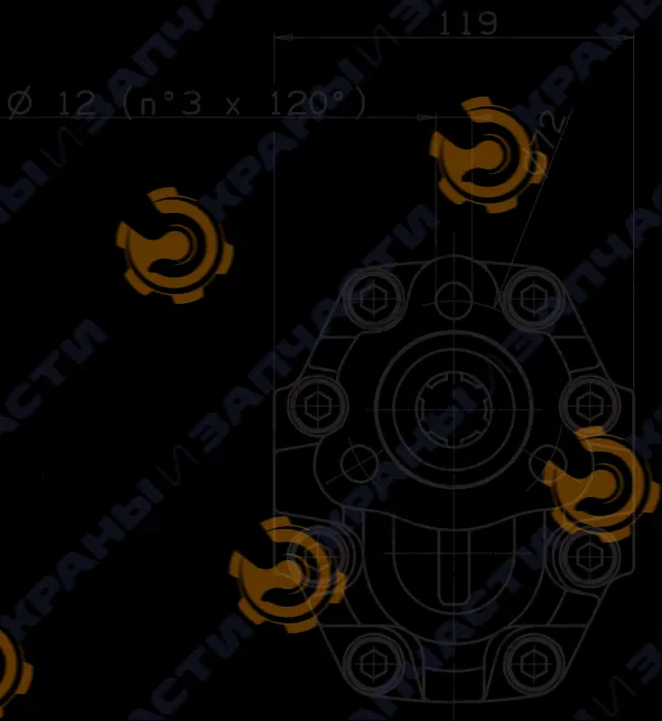 Шестеренный насос NPH-61 UNI TANDEM SX OMFB - чертеж 3