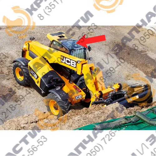 Стекло люка (закаленное) 827/80226 для погрузчика телескопического JCB Loadall 540-140, Loadall 540-170, Jсb531-77