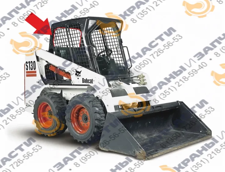 Стекло заднее погрузчика Bobcat S130–S330, (сталинит)