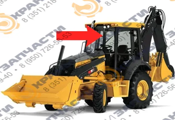 Стекло лобовое верхние (триплекс) для экскаватора-погрузчика John Deere 325J