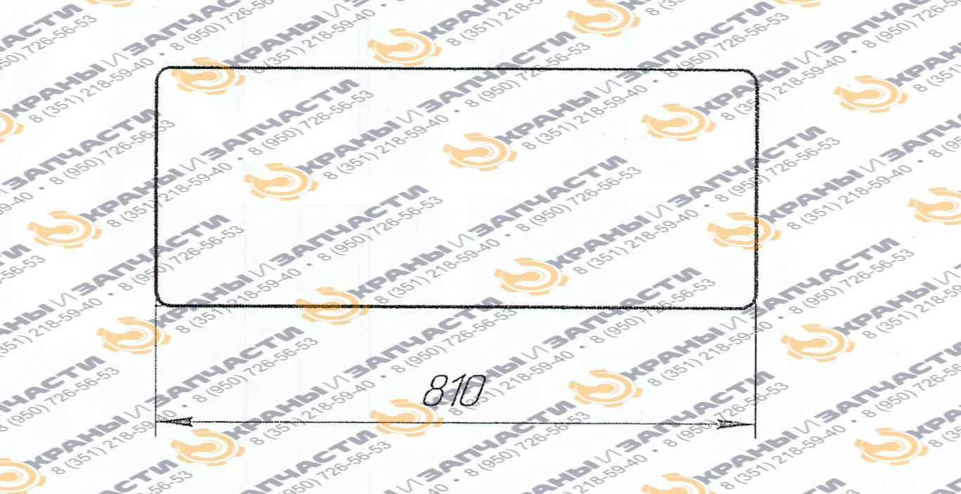 Стекло триплекс 998992.1.06 кабины мостового крана, грейферного крана 3т, 5т, 10т, 15 тонн, размер 810x330