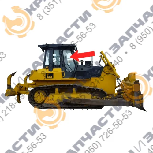 Стекло дверное левое правое 1130 мм (закаленное) для бульдозера Komatsu D65E-12