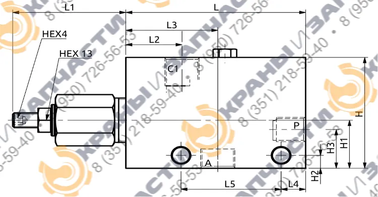 Односторонний балансировочный клапан A060300.00.00 HBS  - чертеж 2