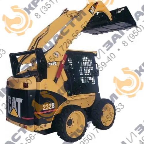 Стекло лобовое среднее с шелкографией (закаленное) для мини-погрузчика Caterpillar 216B, 226B, 232B, 236B Series 2