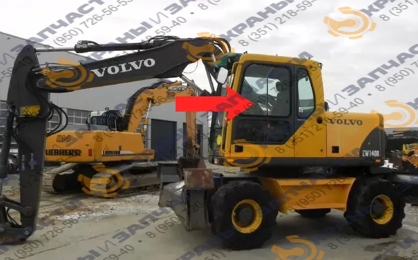 Стекло подвижной форточки (закаленная) VOE14530648 для экскаватора Volvo EW140b, 460Blc 2003