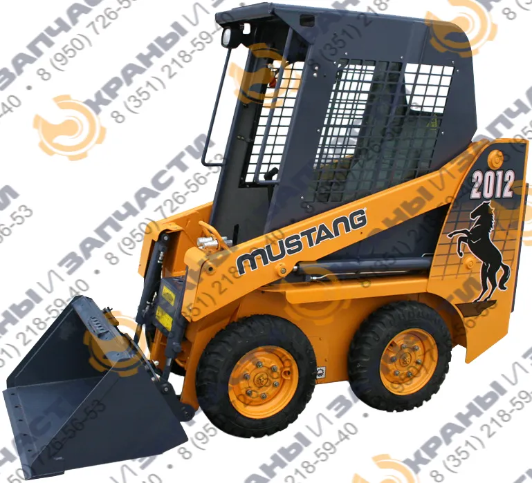 Стекло лобовое с отверстиями (закаленное) для мини-погрузчика Mustang 2012